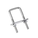 uxcell Square U-Bolts 1-1/4"(30mm) Inner Width Carbon Steel M6 with Nuts, Frame Plate, Round Washers 2 Set