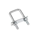 uxcell Square U-Bolts 1-3/8"(35mm) Inner Width Carbon Steel M8 with Nuts, Plate, Washers