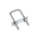 uxcell Square U-Bolts 1"(25mm) Inner Width Carbon Steel M8 with Nuts, Frame Plate, Round Washers