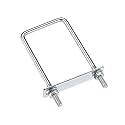uxcell Square U-Bolts 2-3/8"(60mm) Inner Width 150mm Length Carbon Steel M8 with Nuts, Frame Plate, Round Washers