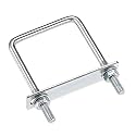 uxcell Square U-Bolts 2-3/4"(70mm) Inner Width Carbon Steel M8 with Nuts, Frame Plate, Round Washers