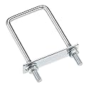 uxcell Square U-Bolts 2-3/4"(70mm) Inner Width 160mm Length Carbon Steel M8 with Nuts, Frame Plate, Round Washers 1 Set