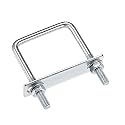 uxcell Square U-Bolts 2-3/8"(60mm) Inner Width 100mm Length Carbon Steel M8 with Nuts, Frame Plate, Round Washers