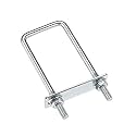 uxcell Square U-Bolts 2"(50mm) Inner Width 130mm Height Carbon Steel M8 with Nuts, Frame Plate, Round Washers