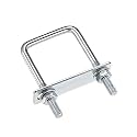 uxcell Square U-Bolts 2"(50mm) Inner Width 100mm Length Carbon Steel M8 with Nuts, Frame Plate, Round Washers