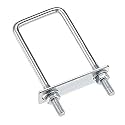 uxcell Square U-Bolts 2"(50mm) Inner Width 150mm Length Carbon Steel M8 with Nuts, Frame Plate, Round Washers
