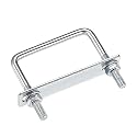 uxcell Square U-Bolts 3-5/8"(92mm) Inner Width Carbon Steel M8 with Nuts, Frame Plate, Round Washers