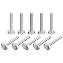 uxcell T-Slot Bolts, 10pcs M6x45mm T Slot Drop-in Stud Sliding Bolts 304 Stainless Steel T Shape Screws for T Track