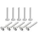 uxcell T-Slot Bolts, 10pcs M6x50mm T Slot Drop-in Stud Sliding Bolts 304 Stainless Steel T Shape Screws for T Track