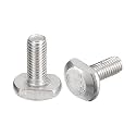 uxcell T-Slot Bolts, 2pcs M10x25mm T Slot Drop-in Stud Sliding Bolts 304 Stainless Steel T Shape Screws for T Track