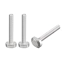 uxcell T-Slot Bolts, 3pcs M6x45mm T Slot Drop-in Stud Sliding Bolts 304 Stainless Steel T Shape Screws for T Track