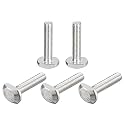 uxcell T-Slot Bolts, 5pcs M10x45mm T Slot Drop-in Stud Sliding Bolts 304 Stainless Steel T Shape Screws for T Track