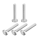 uxcell T-Slot Bolts, 5pcs M5x35mm T Slot Drop-in Stud Sliding Bolts 304 Stainless Steel T Shape Screws for T Track