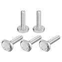 uxcell T-Slot Bolts, 5pcs M6x25mm T Slot Drop-in Stud Sliding Bolts 304 Stainless Steel T Shape Screws for T Track