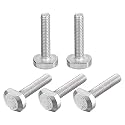 uxcell T-Slot Bolts, 5pcs M6x30mm T Slot Drop-in Stud Sliding Bolts 304 Stainless Steel T Shape Screws for T Track