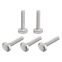 uxcell T-Slot Bolts, 5pcs M6x35mm T Slot Drop-in Stud Sliding Bolts 304 Stainless Steel T Shape Screws for T Track