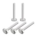 uxcell T-Slot Bolts, 5pcs M6x50mm T Slot Drop-in Stud Sliding Bolts 304 Stainless Steel T Shape Screws for T Track
