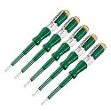 uxcell Voltage Tester AC 100-500V with 3mm Slotted Screwdriver with Clip for Circuit Test, Green, Pack of 5