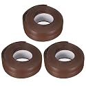uxcell Waterproof Seal Caulk Strip Tape Self Adhesive 0.87" W x 10.5'L PVC Sealing Tape for Kitchen Bathroom Brown 3Pcs