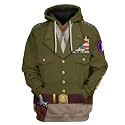 Uyecos Historical Hoodie Revolutionary War Uniform Top