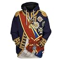 Uyecos Historical Hoodie Revolutionary War Uniform Top