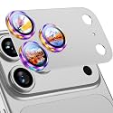 Uyiton for iPhone 17 Pro Camera Lens Protector, Metal Frame Glass Cover