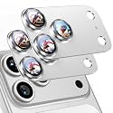 Uyiton for iPhone 18 Pro Camera Lens Protector, Text Design, Silver