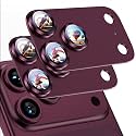 Uyiton for iPhone 18 Pro Camera Lens Protector, Text Design, Burgundy