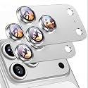 Uyiton for iPhone 18 Pro Max Camera Lens Protector, Text Design, Silver