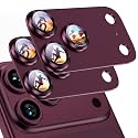 Uyiton for iPhone 18 Pro Max Camera Lens Protector, Text Design, Burgundy