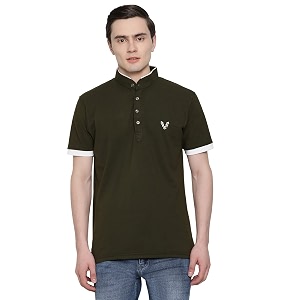 UZARUS Mens Solid Cotton Regular Fit Polo