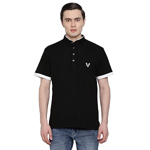 UZARUS Mens Solid Cotton Regular Fit Polo