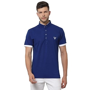UZARUS Mens Solid Cotton Regular Fit Polo