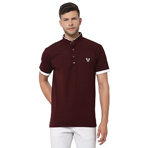 UZARUS Mens Solid Cotton Regular Fit Polo