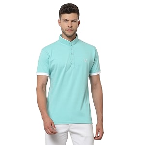 UZARUS Mens Solid Cotton Regular Fit Polo
