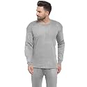 UZARUS Men39s Solid Thermal Set Round Neck