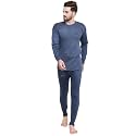 UZARUS Men39s Solid Thermal Set Round Neck