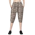 UZARUS Women39s Animal Print Tie-Dye Strechable Capri