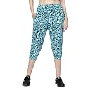 UZARUS Women39s Animal Print Tie-Dye Strechable Capri