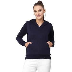 UZARUS Womens Cotton Fleece Stylish Sweatshirt Hoodie