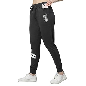 uzarus women39s cotton slim fit joggers track pants with 2 zippered pockets