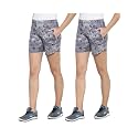 UZARUS Women's Cotton Sports Active Gym Printed Shorts - Pack of 2