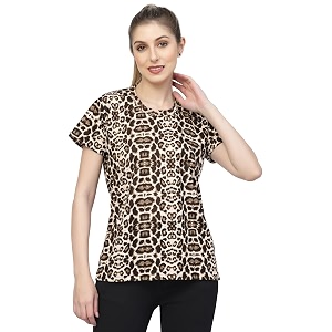 UZARUS Womens Regular Fit Printed Half Sleeves