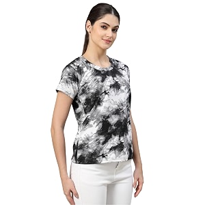 UZARUS Womens Regular Fit Printed Half Sleeves
