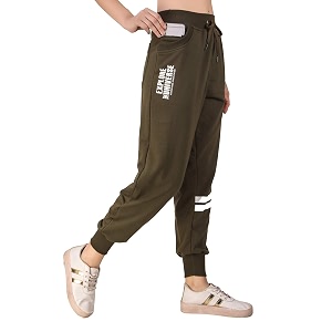 uzarus women39s cotton slim fit joggers track pants with 2 zippered pockets