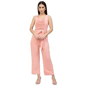 UZARUS Womens Solid Maxi Jumpsuit Dress