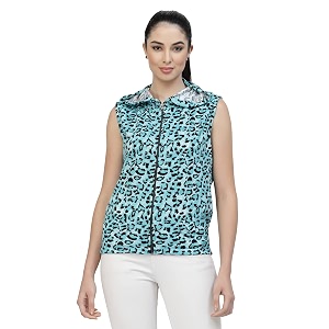 uzarus women39s standard length polyester sleeveless hooded training sports gym jacket