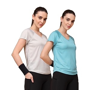 UZARUS Womens V-Neck Sports T-Shirt Pack