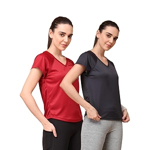 UZARUS Womens V-Neck Sports T-Shirt Pack