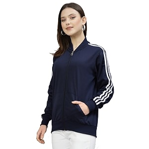 UZARUS Women Cotton Full Zipper Sweatshirt Fleece